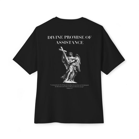 Divine Promise of Assistance (Joshua 1:9) Unisex Oversized Boxy Tee