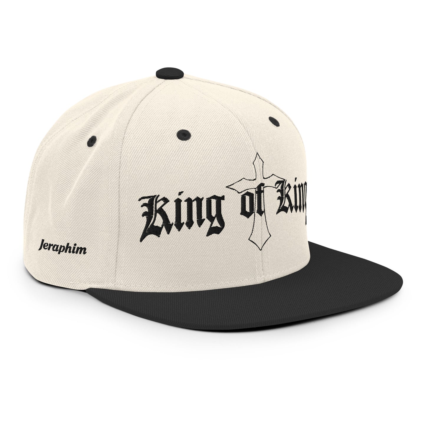 King of Kings Snapback Hat Puff embroidery