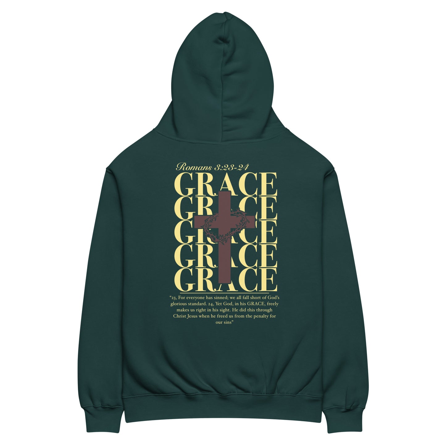 Grace (Romans 3:23-24) Unisex oversized hoodie